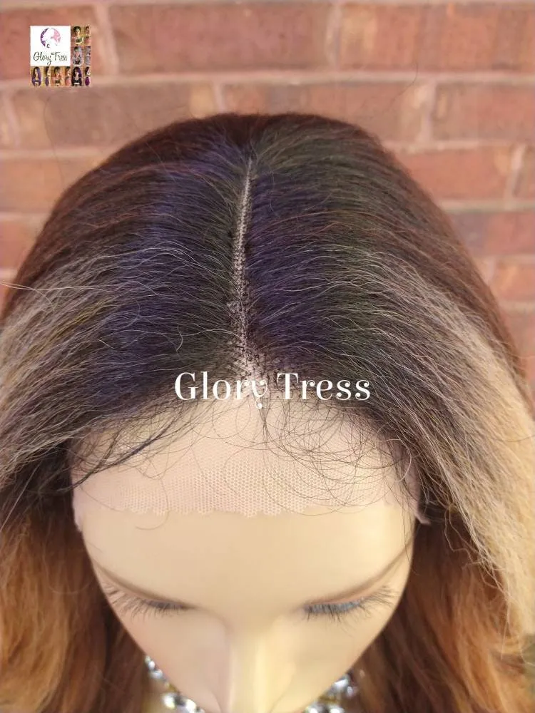 Kinky Loose Curls Wig - Lace Front Wig - Natural Yaki Wig - Glory Tress - Ombre Blonde Wig - African American Wig - MEEK