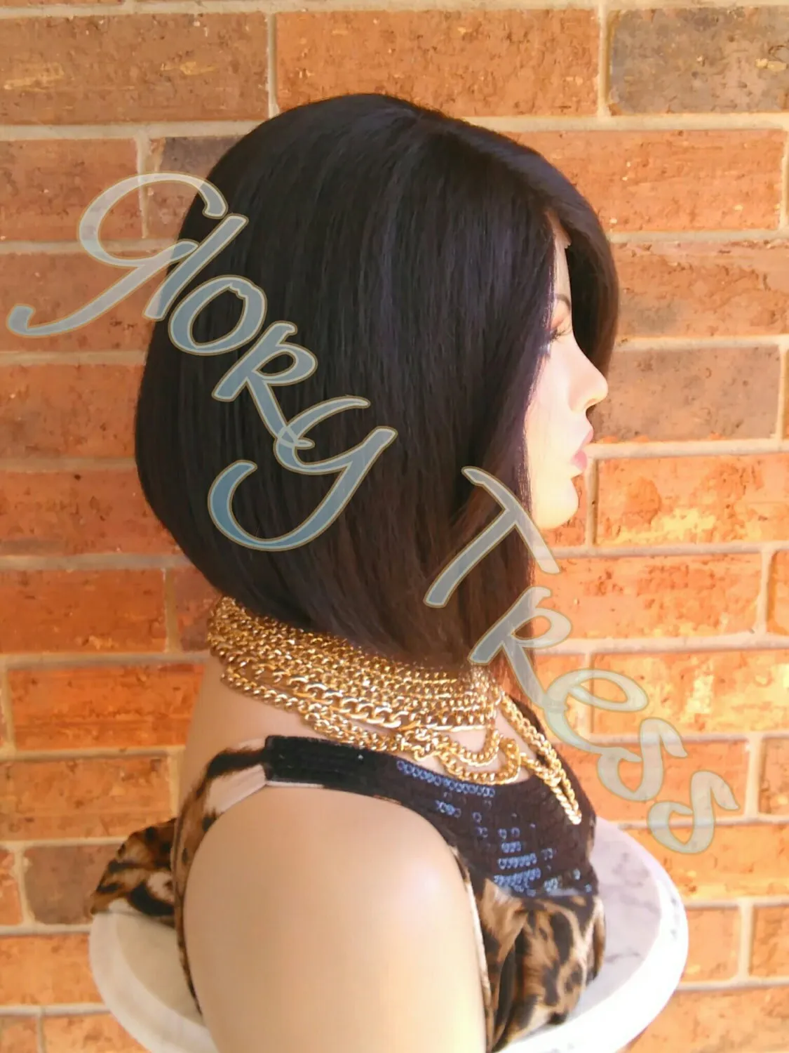 Lace Front Wig, Bob Wig, Yaki Straight Bob Wig, Dark Brown Bob Wig, Natural Yaki Texture, ON SALE // GREAT