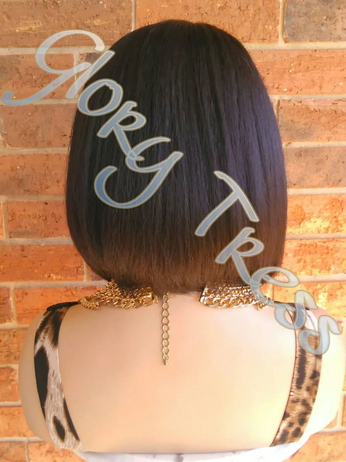 Lace Front Wig, Bob Wig, Yaki Straight Bob Wig, Dark Brown Bob Wig, Natural Yaki Texture, ON SALE // GREAT