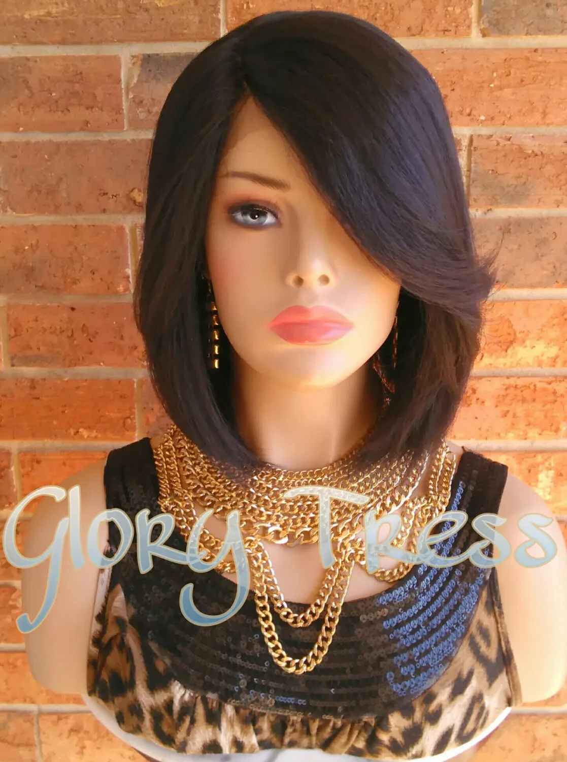 Lace Front Wig, Bob Wig, Yaki Straight Bob Wig, Dark Brown Bob Wig, Natural Yaki Texture, ON SALE // GREAT