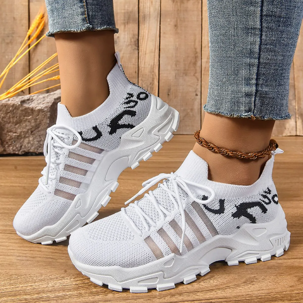 Lace Up Mesh Breathable Athletic