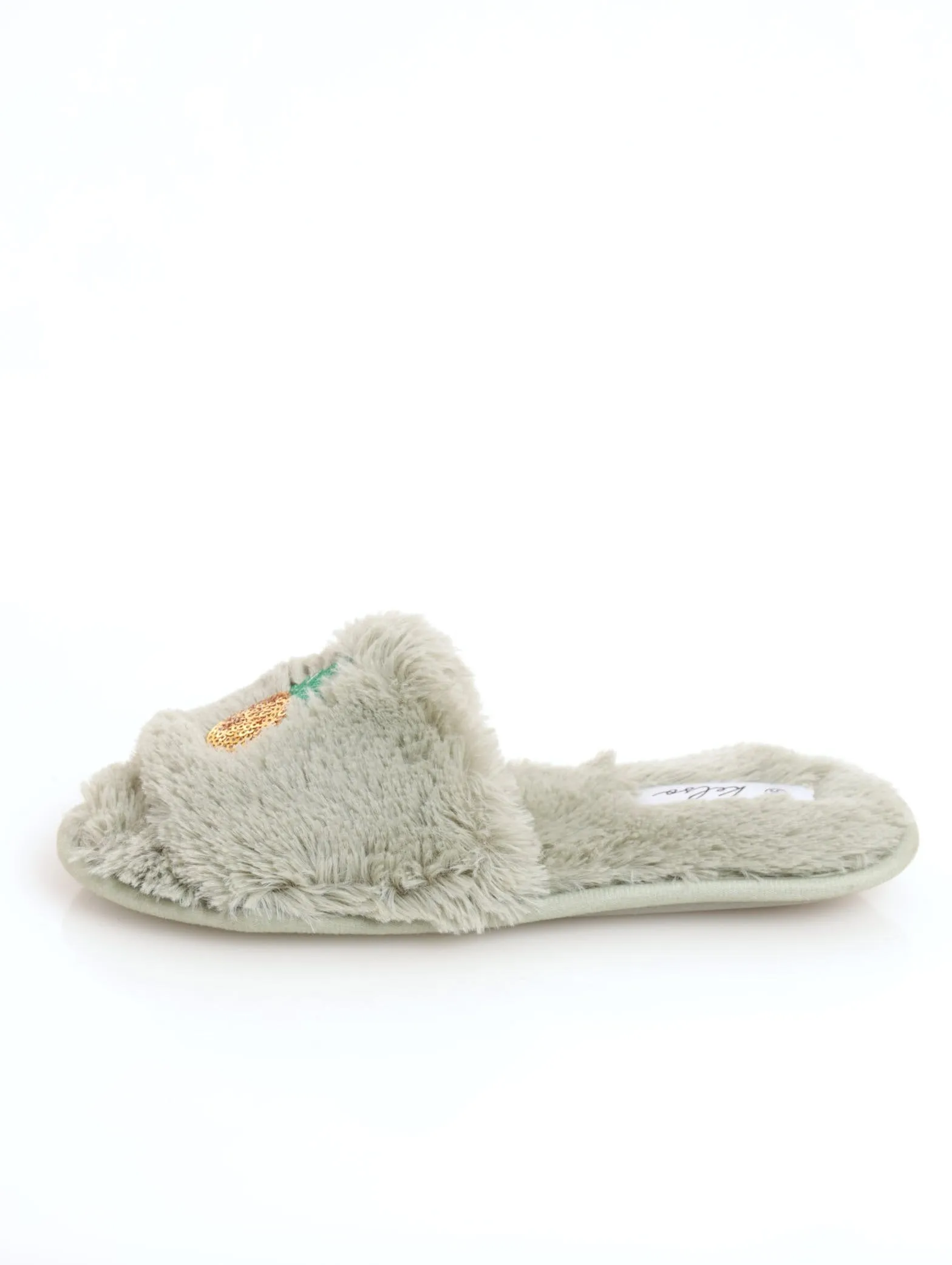 Ladies Pineapple Stamp Open-Toe Slipper - Blue