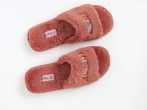 Ladies Positive Energy Open Toe Slipper - Blush