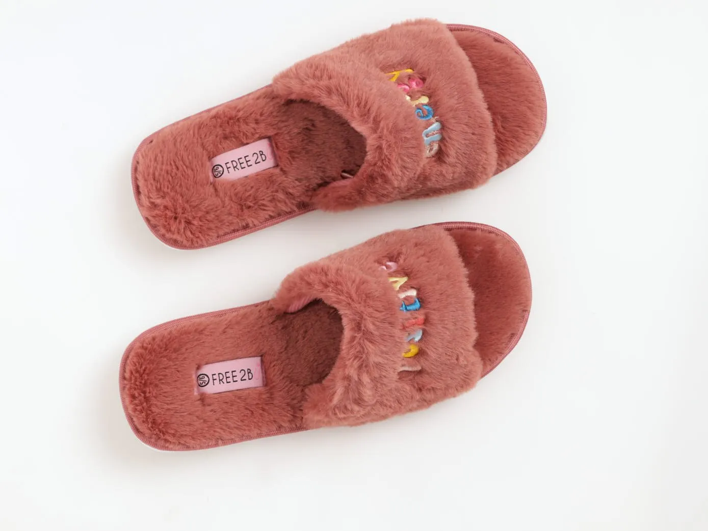 Ladies Positive Energy Open Toe Slipper - Blush