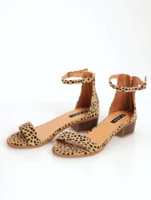 Ladies Printed Closed Quarter Mule Sandal Low Block Heel