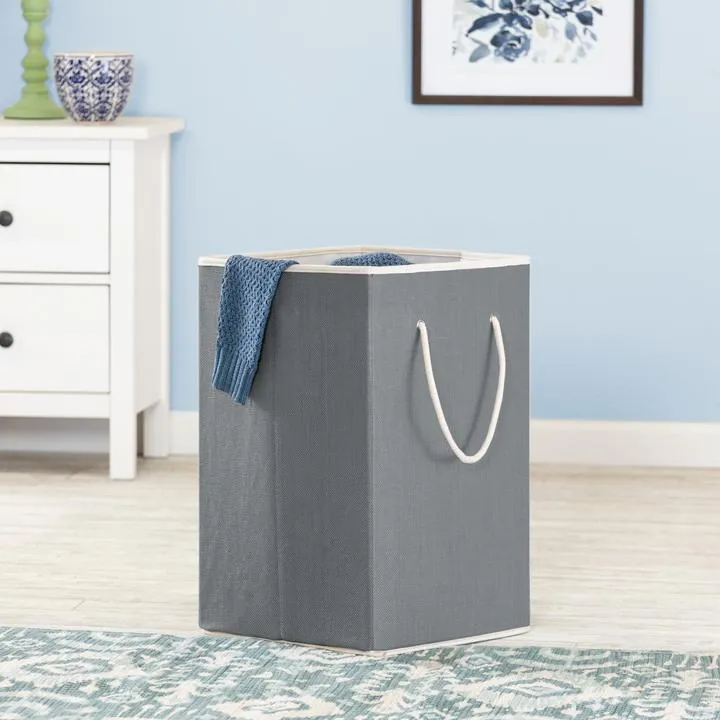 LARGE RESIN SQUARE HAMPER GREY