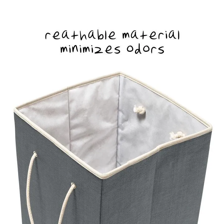 LARGE RESIN SQUARE HAMPER GREY