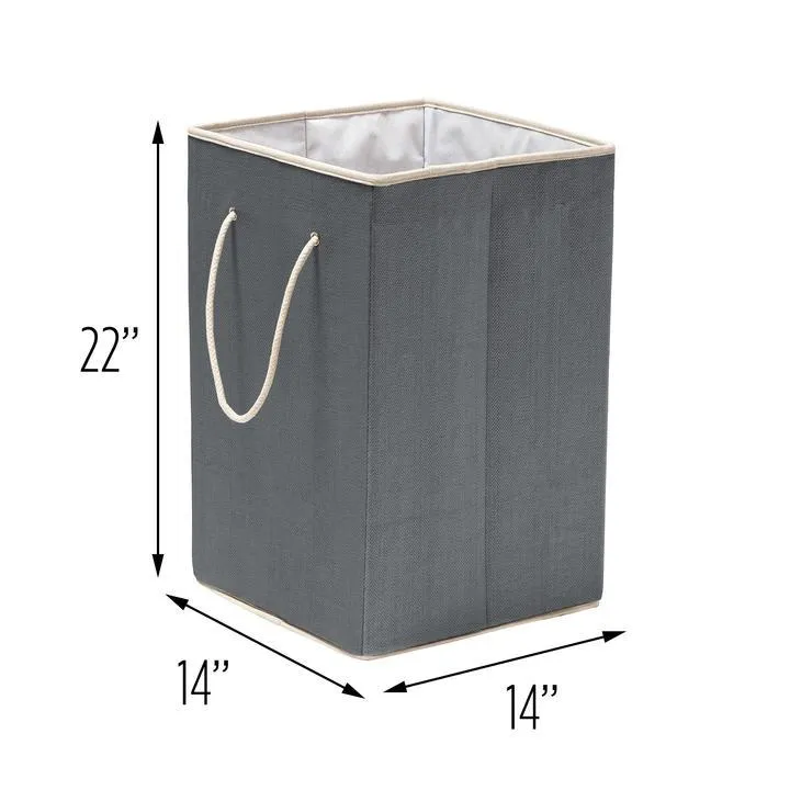 LARGE RESIN SQUARE HAMPER GREY