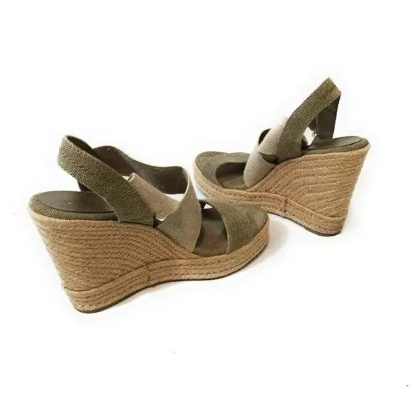 Lauren Ralph Lauren Erica Espadrille Wedge Sandals Platform Heels Size 9.5
