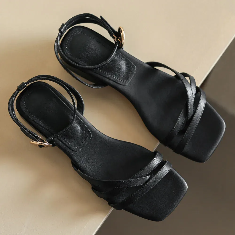 Lenny Leather Ankle Strap Gladiator Sandals