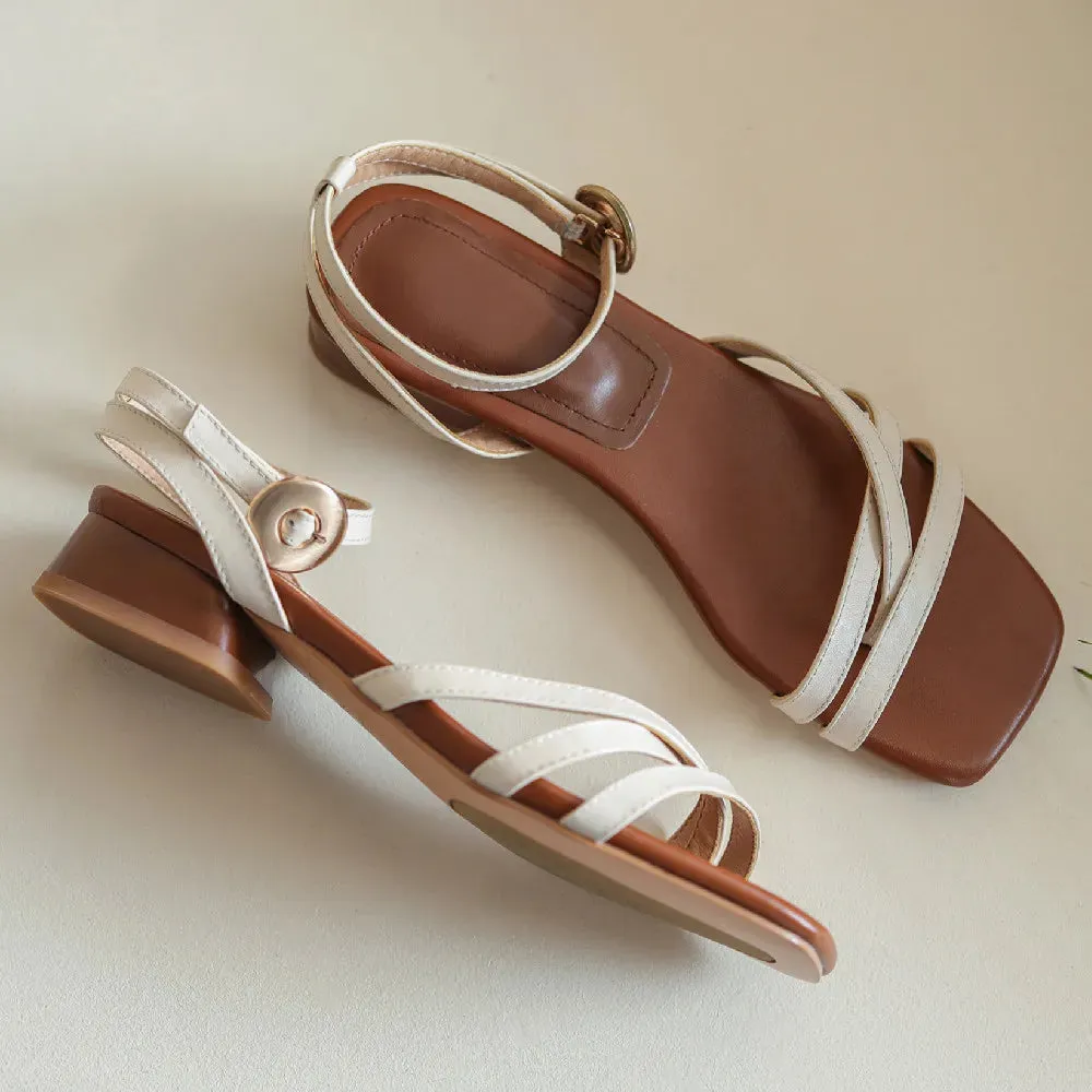 Lenny Leather Ankle Strap Gladiator Sandals