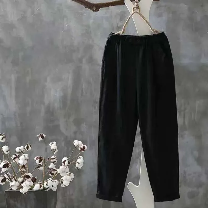 Linen Trousers | High-Waisted | Relaxed Fit