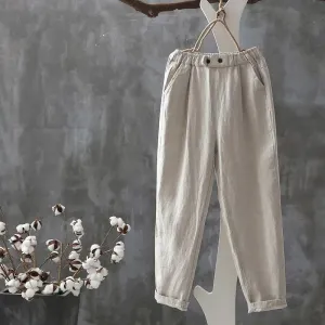 Linen Trousers | High-Waisted | Relaxed Fit