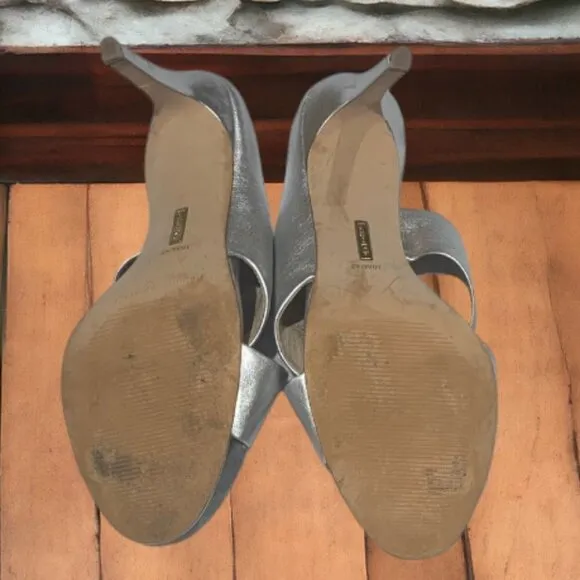 LOUISE ET CIE Halloway 2 Sterling Berlin Metallic Open Toe Slides Mules 10 M