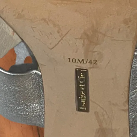 LOUISE ET CIE Halloway 2 Sterling Berlin Metallic Open Toe Slides Mules 10 M