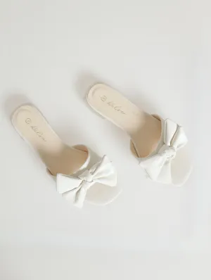 Low Persepx Block Heel Mule - White