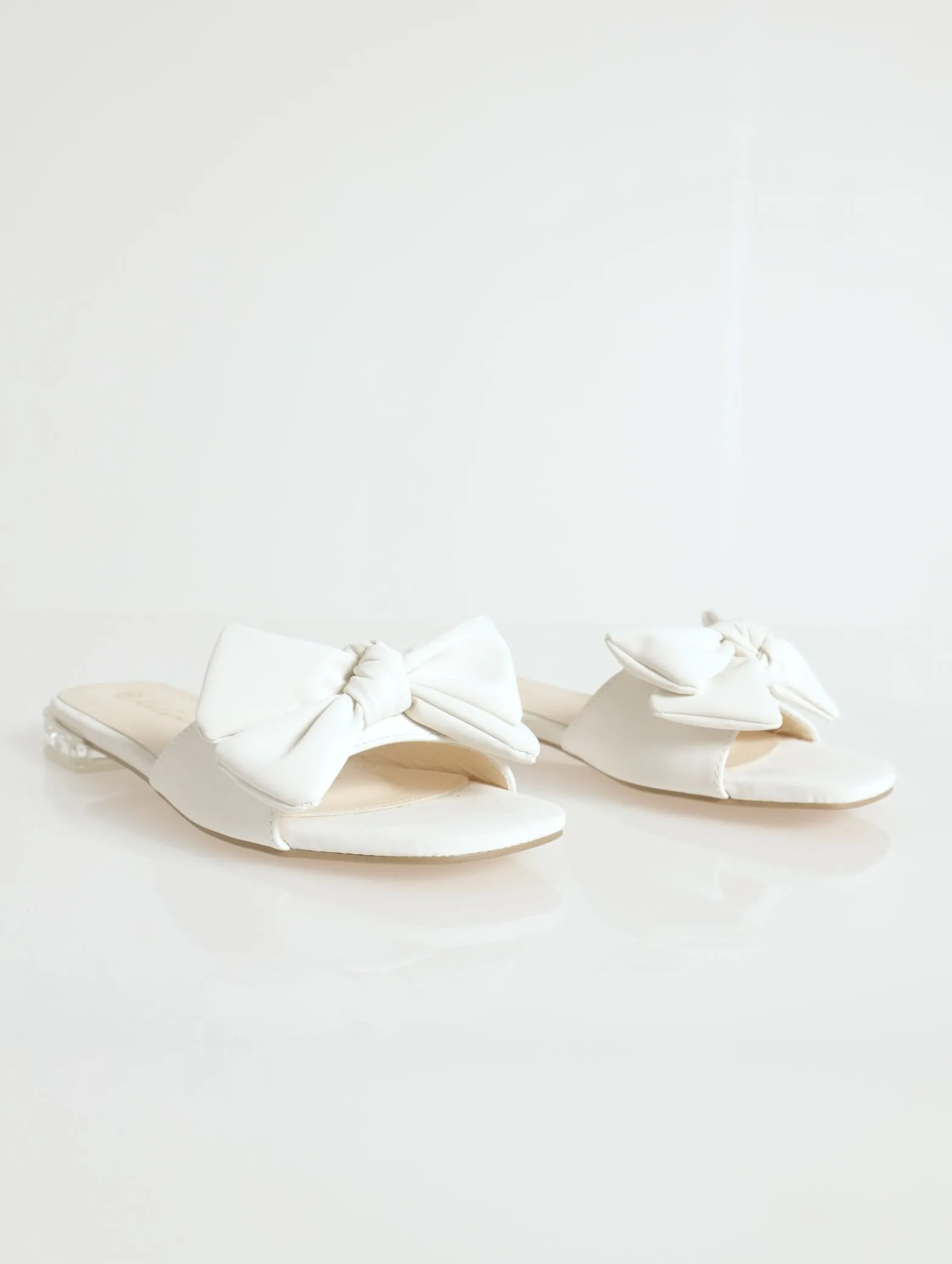 Low Persepx Block Heel Mule - White