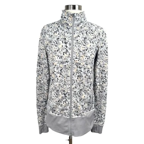 Lululemon Nice Asana Jacket Not So Petite Fleur Silver Spoon