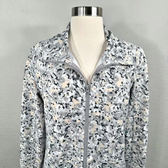 Lululemon Nice Asana Jacket Not So Petite Fleur Silver Spoon
