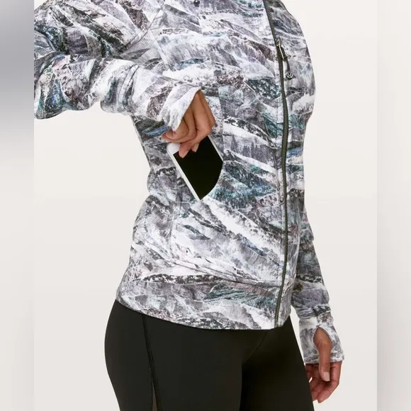 Lululemon Scuba Hoodie Light Cotton Fleece Springscape Blue Grey Multi Sz 8