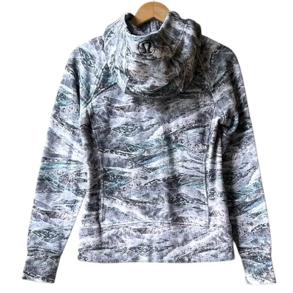 Lululemon Scuba Hoodie Light Cotton Fleece Springscape Blue Grey Multi Sz 8