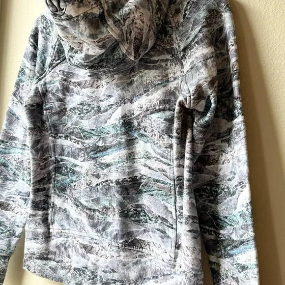 Lululemon Scuba Hoodie Light Cotton Fleece Springscape Blue Grey Multi Sz 8