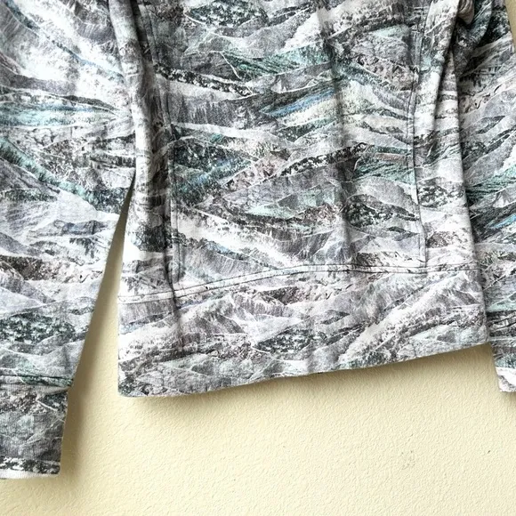 Lululemon Scuba Hoodie Light Cotton Fleece Springscape Blue Grey Multi Sz 8