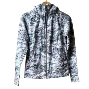 Lululemon Scuba Hoodie Light Cotton Fleece Springscape Blue Grey Multi Sz 8