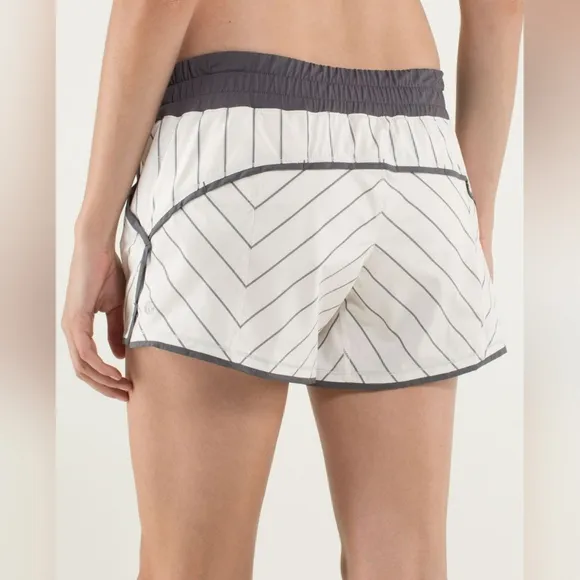 Lululemon Shake &amp; Break ShortSlalom Stripe Angel Wing  Soot Light size 6