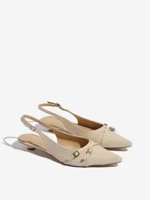 LUNA BLU Ivory Slingback Mules