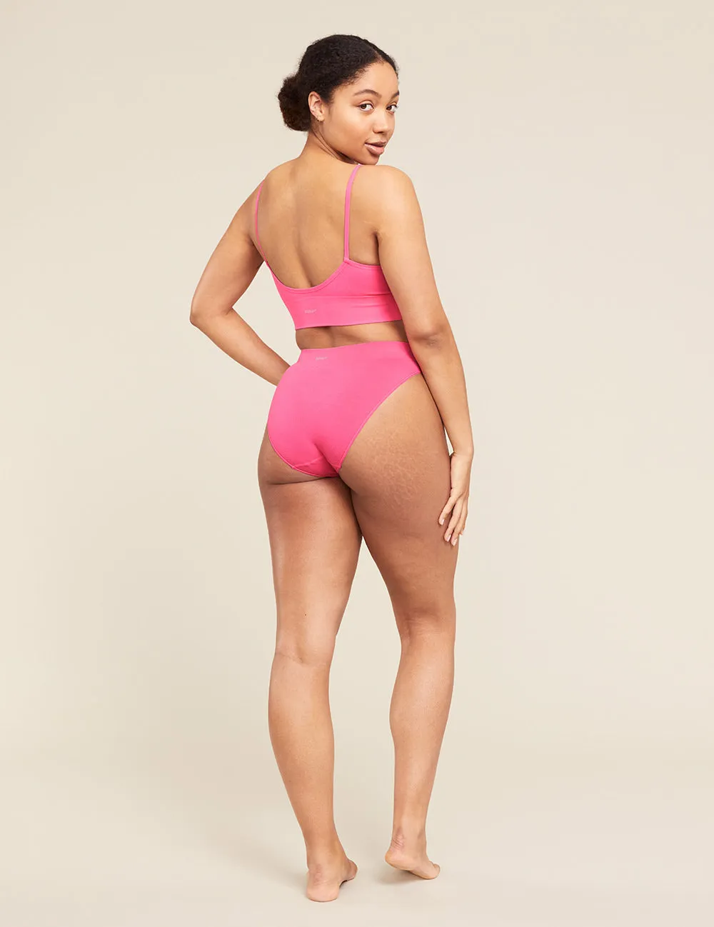 LYOLYTE Ribbed High Leg Brief - McGrath Pink