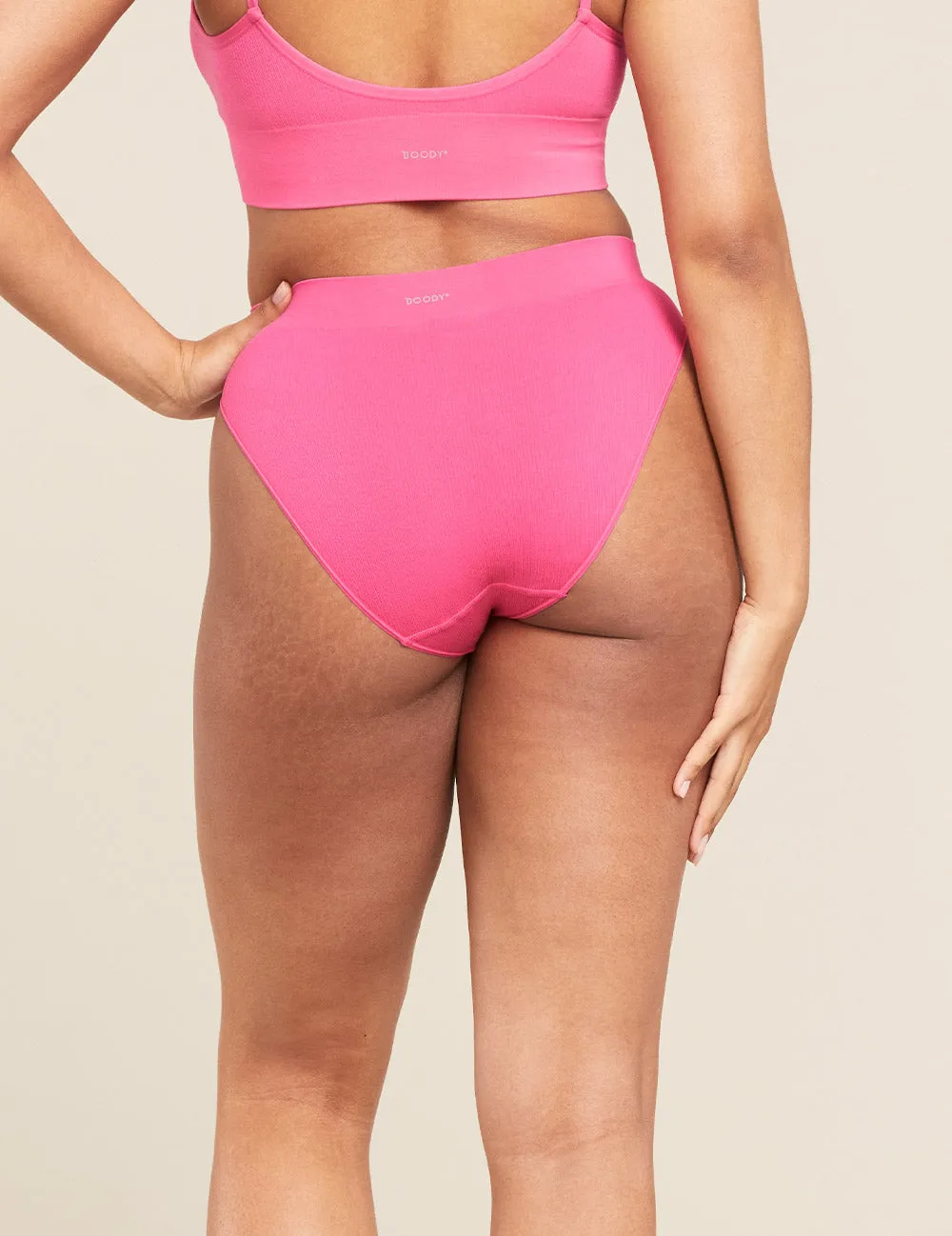 LYOLYTE Ribbed High Leg Brief - McGrath Pink