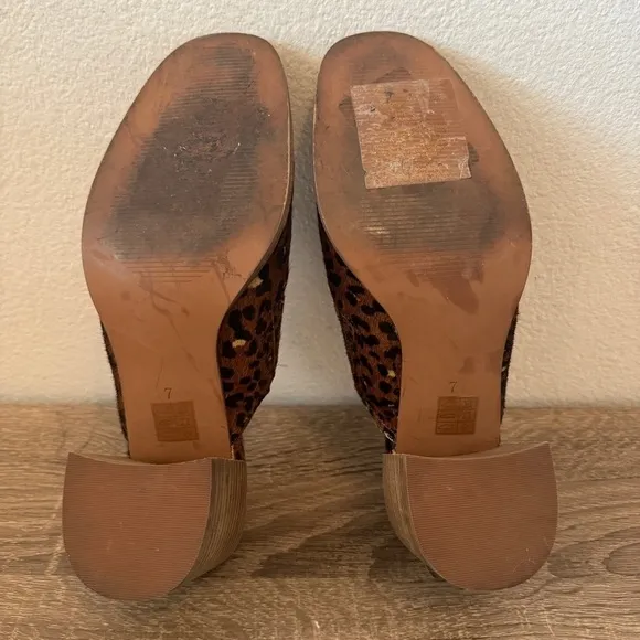 Madewell The Carey Mule in Painted Leopard Calf Hair, Size 7