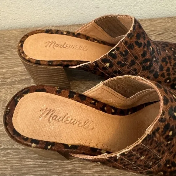 Madewell The Carey Mule in Painted Leopard Calf Hair, Size 7