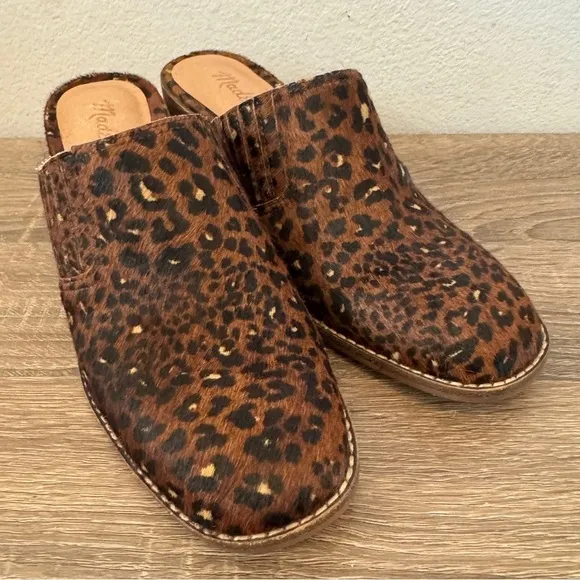 Madewell The Carey Mule in Painted Leopard Calf Hair, Size 7
