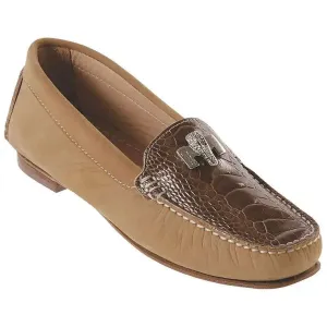 Mauri Ladies 9251 S/ Genuine Ostrich Leg/Suede/Nubuck Leather Loafer Shoes