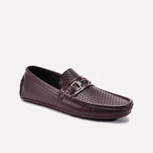 Mens Textured Loafers Brown 0130821