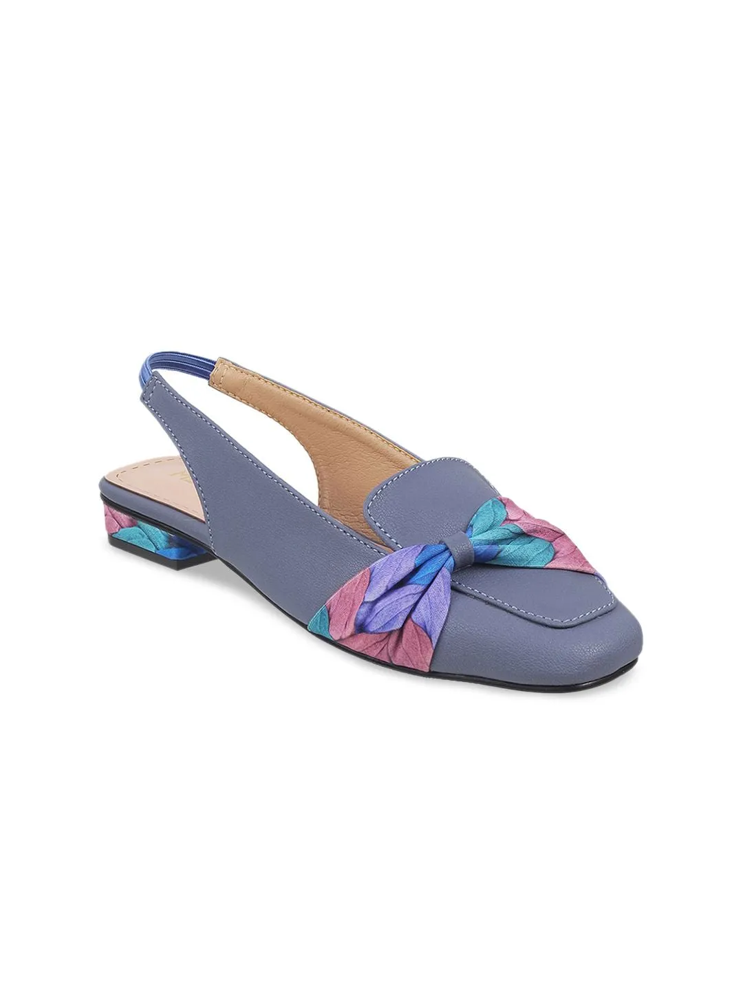 Metro Printed Block Mules With Bows