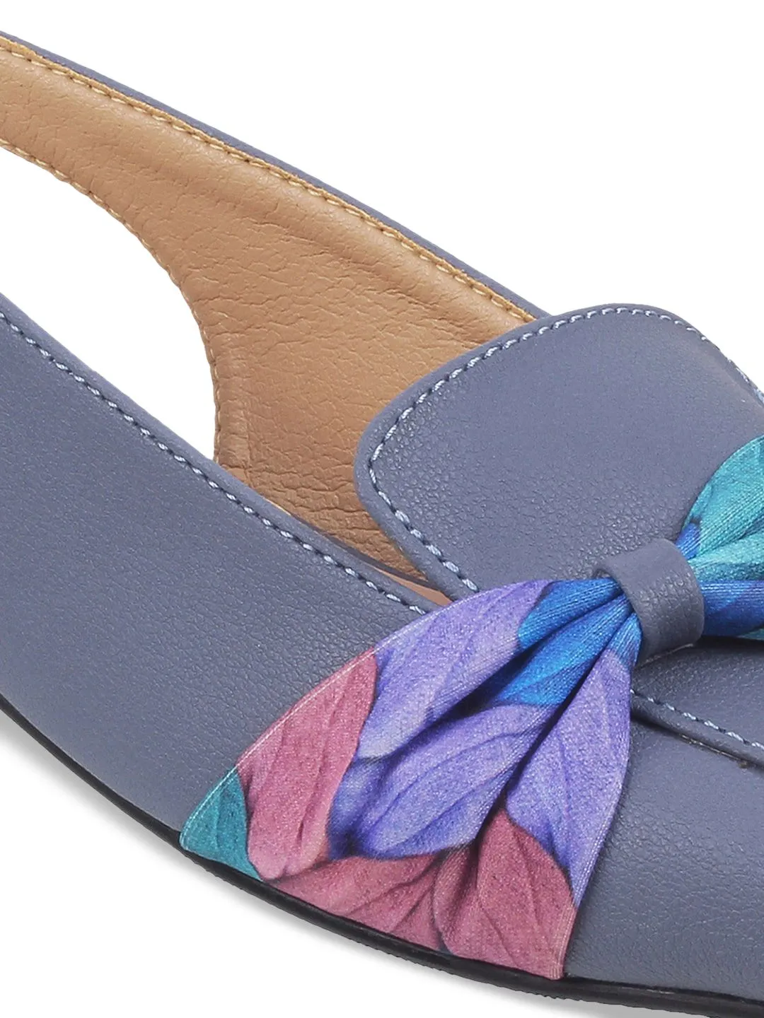 Metro Printed Block Mules With Bows
