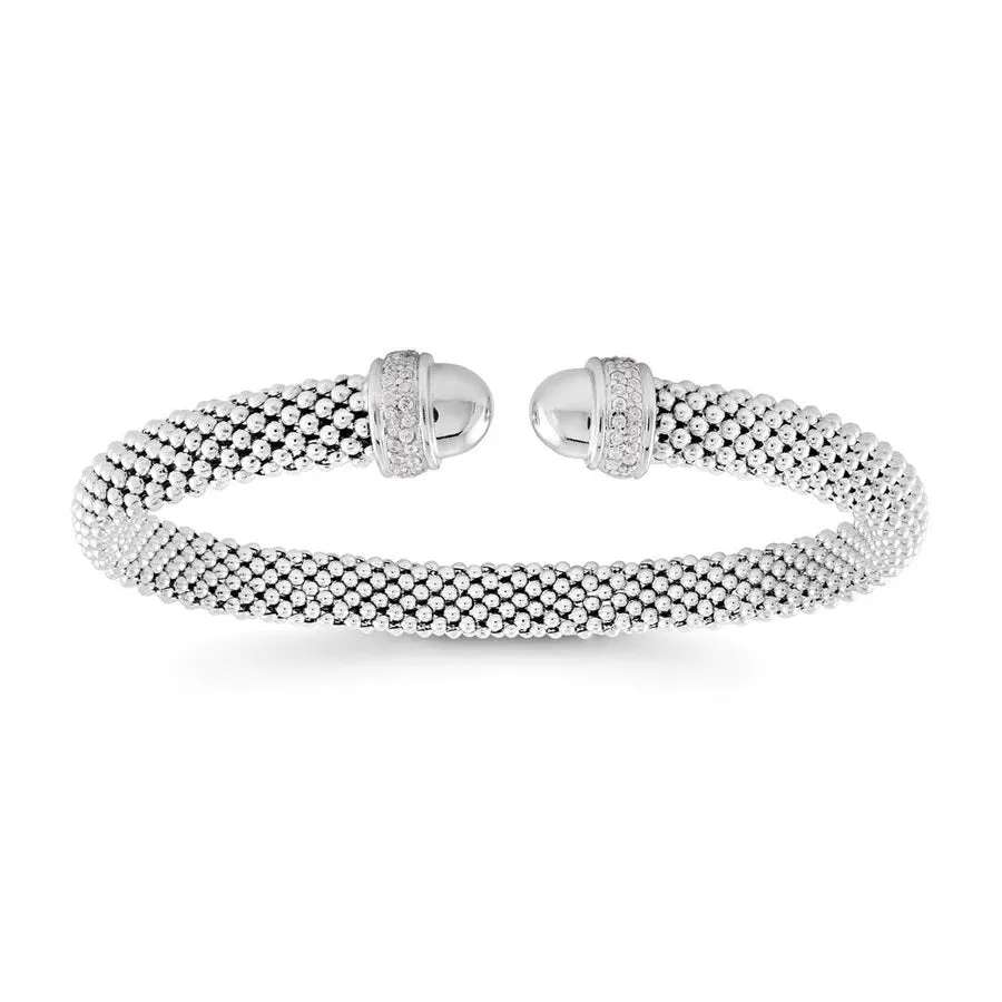 Miss Mimi Sterling Silver/18K Yellow / Rose Gold Vermeil Slip On Mesh Bangle