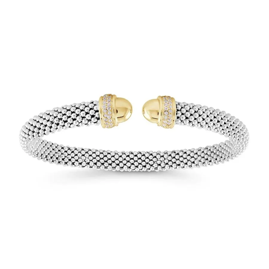 Miss Mimi Sterling Silver/18K Yellow / Rose Gold Vermeil Slip On Mesh Bangle