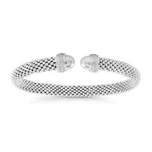 Miss Mimi Sterling Silver/18K Yellow / Rose Gold Vermeil Slip On Mesh Bangle