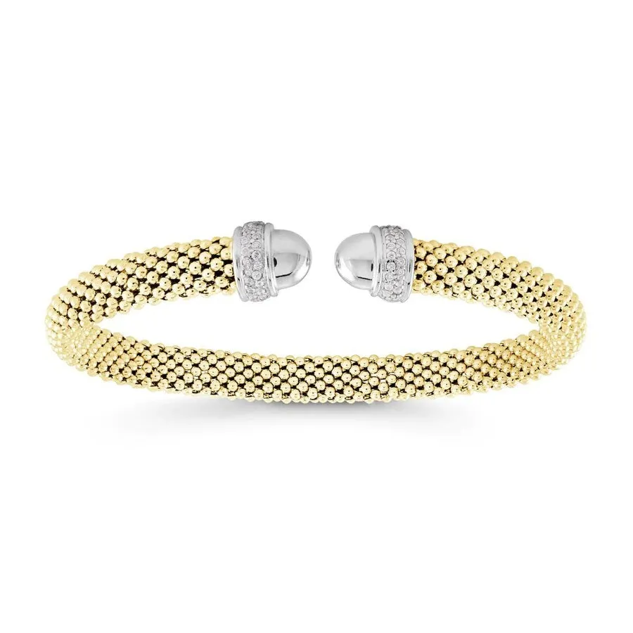 Miss Mimi Sterling Silver/18K Yellow / Rose Gold Vermeil Slip On Mesh Bangle
