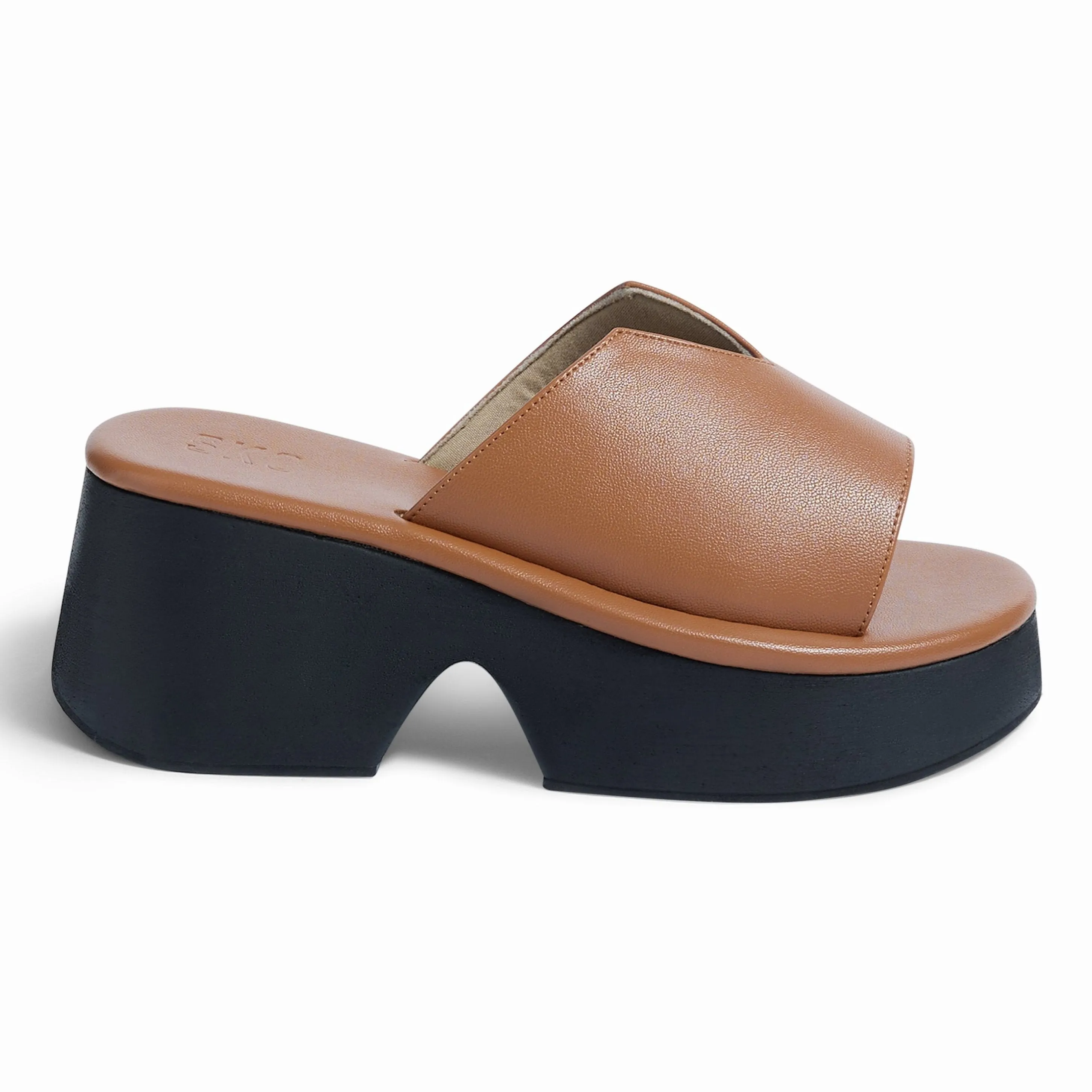 Modena Tan Platform Sandals For Women