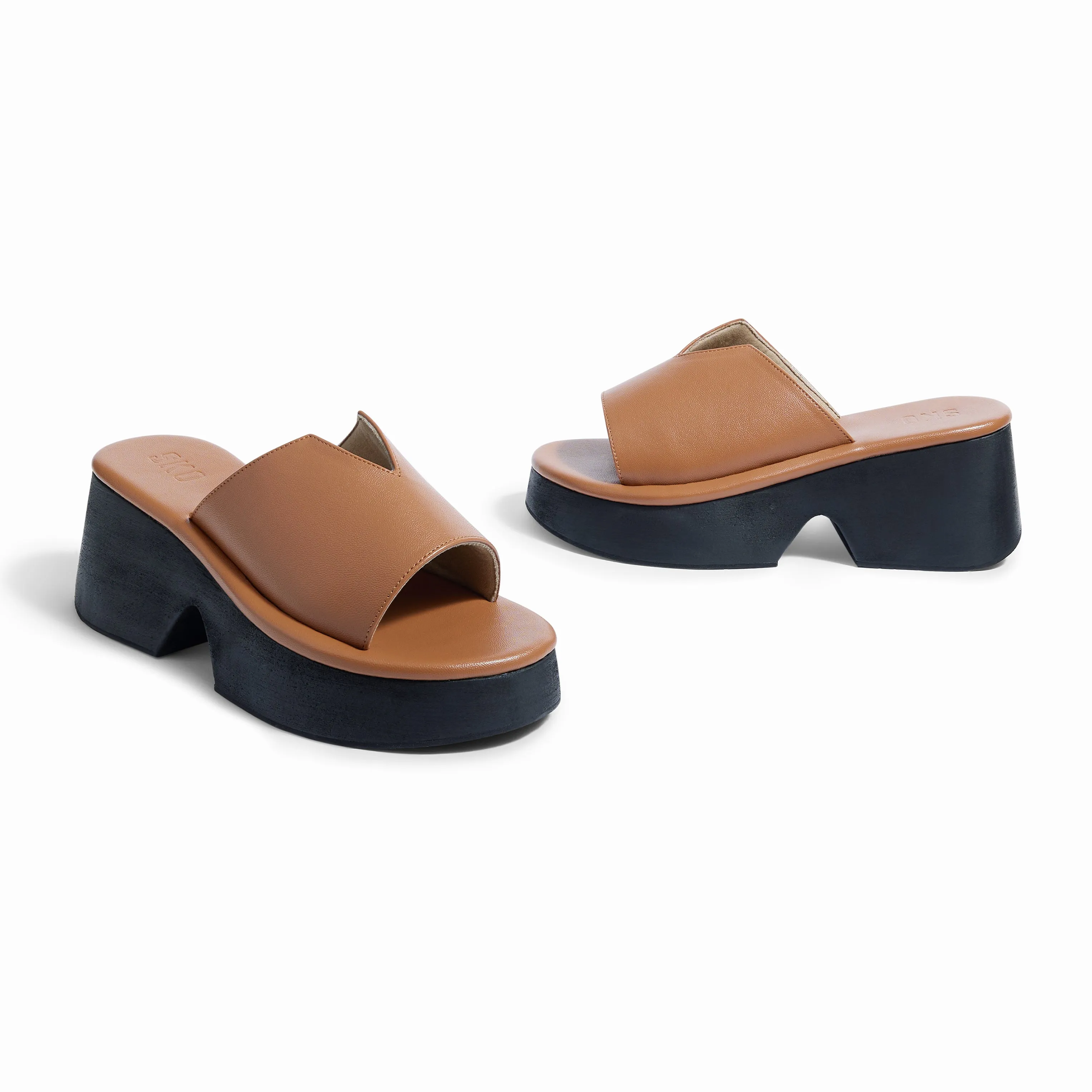 Modena Tan Platform Sandals For Women