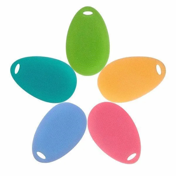 Multipurpose Food-Grade Antibacterial Silicone Oval Smart Scrub - 5 Colours Available!