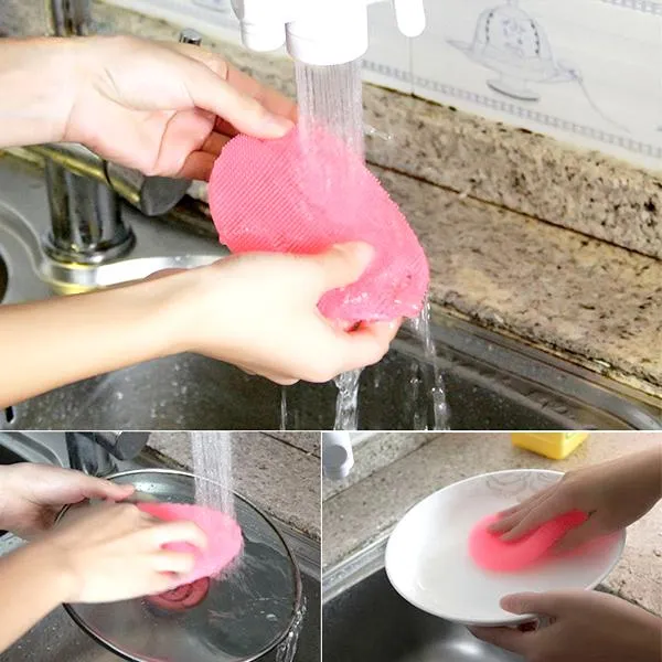 Multipurpose Food-Grade Antibacterial Silicone Oval Smart Scrub - 5 Colours Available!