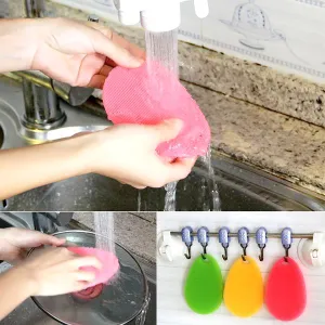 Multipurpose Food-Grade Antibacterial Silicone Oval Smart Scrub - 5 Colours Available!
