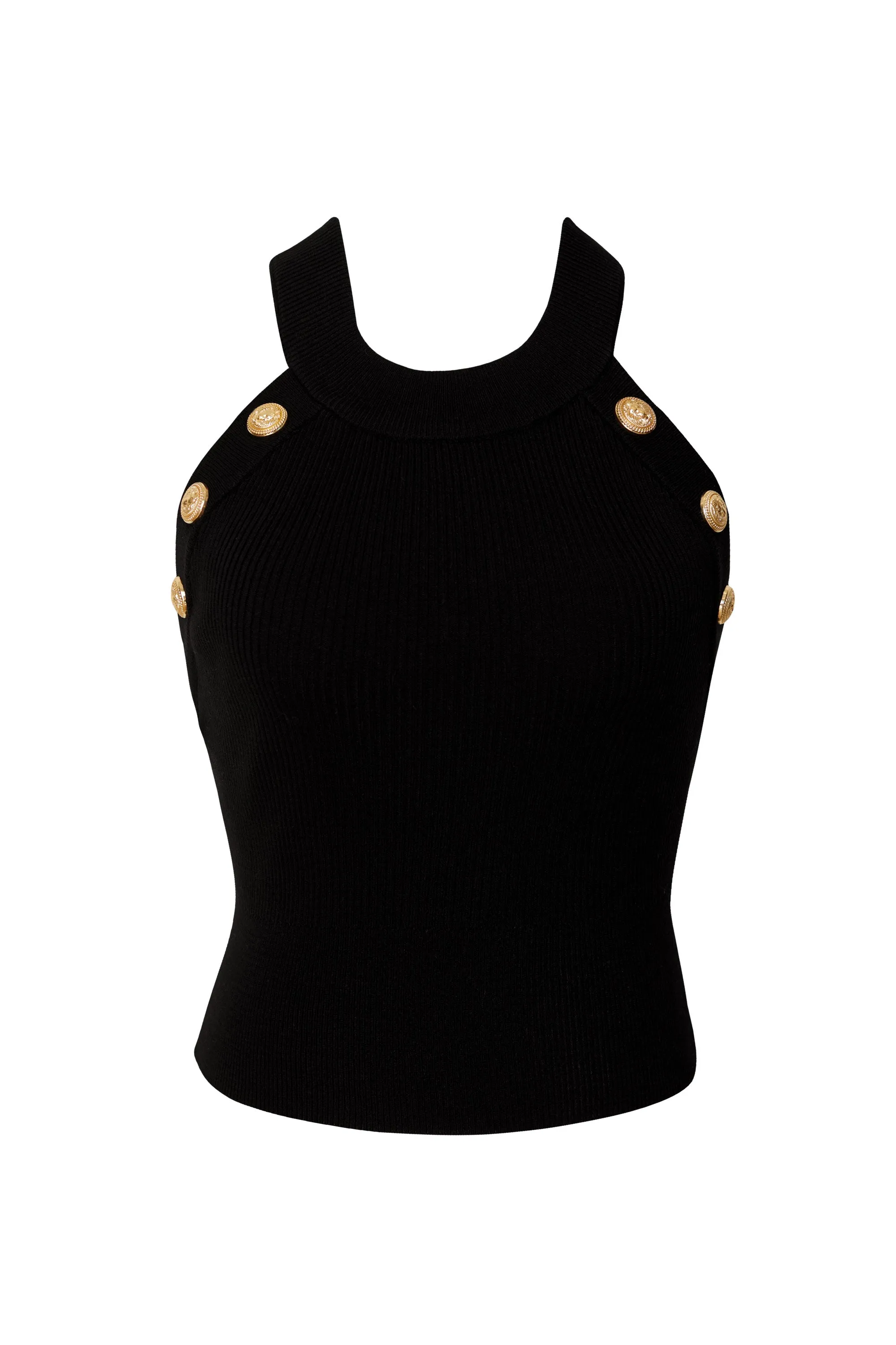 Nadia Black Gold Button Top