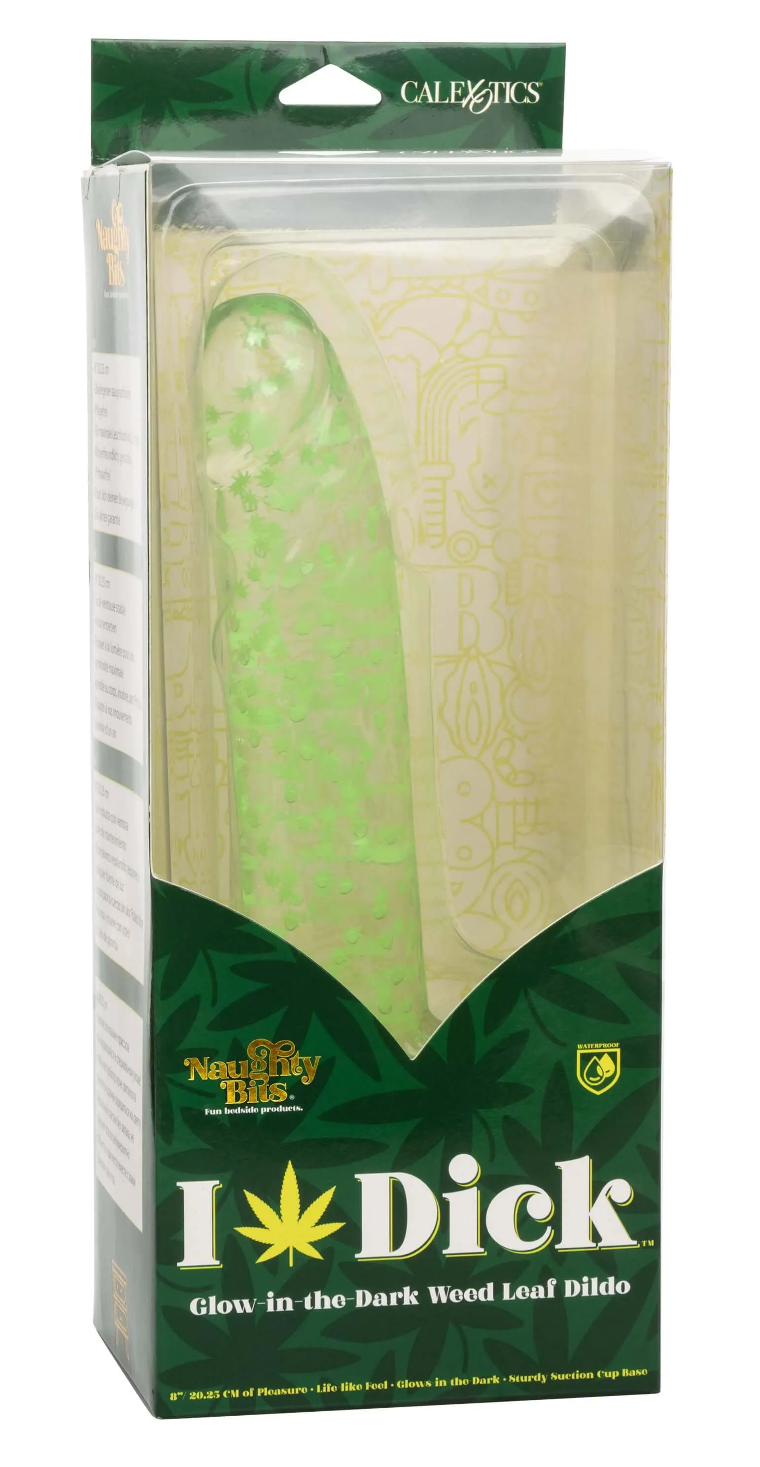 Naughty Bits I Leaf Dick Glow-in-the-Dark Weed  Leaf Dildo - Glow in the Dark